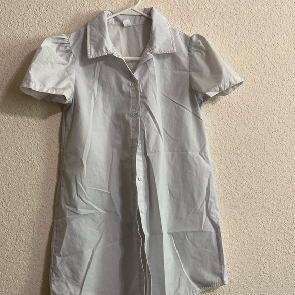 Girls Short sleeve button up cap sleeve - Picture 1 of 3